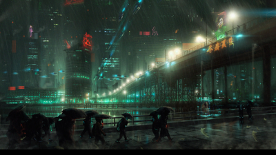 Blade Runner rain day