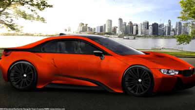 Orange Bmw i8 