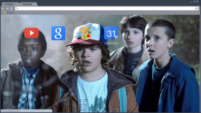 Mike, Eleven, Dustin, and Lucas