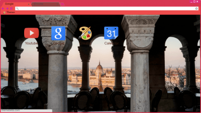 Budapest Parliament Seen Through Columns