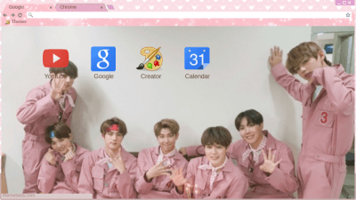 BTS Pastel Pink Chrome Theme