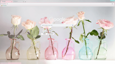 Pale Roses In Pale Vases