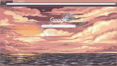 Pixel Sunset at Ocean