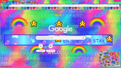 retro glitchcore rainbowcore theme