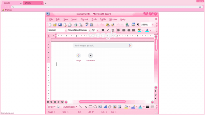 Pink Microsoft Word Window