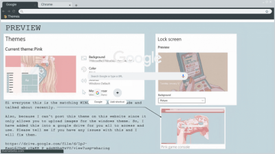 Pink game console WINDOWS 10 THEME(google drive)