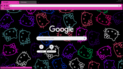 hello kitty black n' neon background