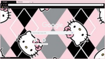 hello kitty pink, black, n' gray plaid