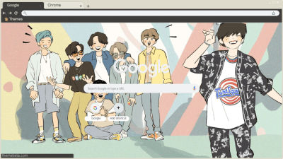 BTS Dynamie Animated Aesthaetic Chrome theme