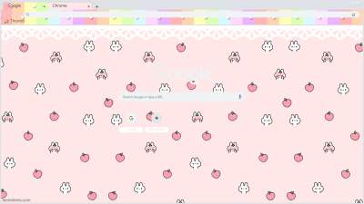 Cute Bunny & Peaches Theme