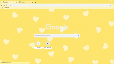 white hearts on yellow background