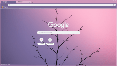 Pink and Purple Gradient with tree branch