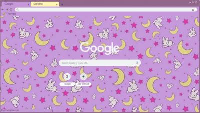 cute kawaii starry moon bunny theme 