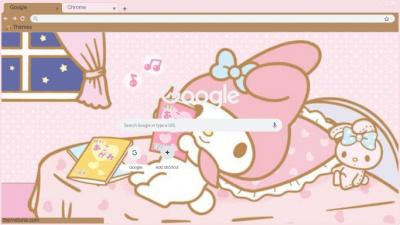 sanrio my melody pink kawaii cute chrome theme