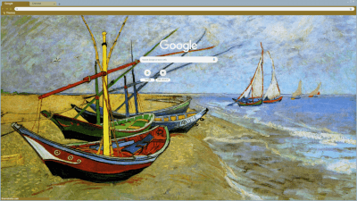 Vincent Van Gogh: Fishing Boats on the Beach at Saintes-Maries