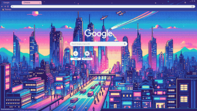 Retro Futuristic Cityscape