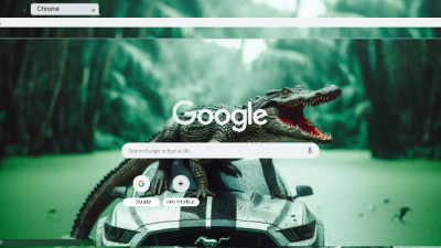 crocodile theme on a car, green color