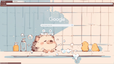 Bath time Animal Cute hedgehog by @musitsune