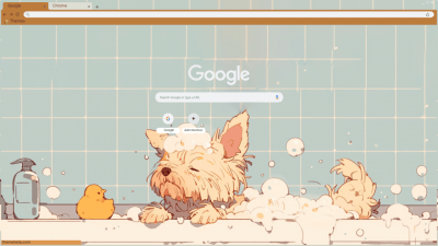 Bath time Animal Cute DOg 2 by @musitsune