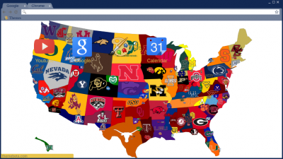 College football teams in USA Chrome Theme - ThemeBeta