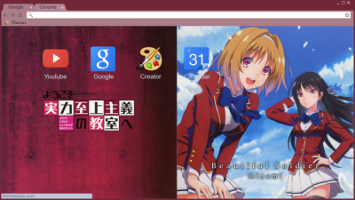 Youkoso Jitsuryoku Shijou Shugi no Kyoushitsu e Chrome Themes - ThemeBeta