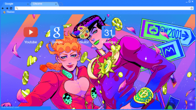 Jojo's Bizarre Adventure Menacing Chrome Theme - ThemeBeta