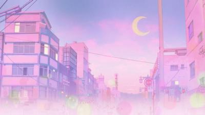Download Cute Aesthetic Pc 8-bit Pastel City Wallpaper