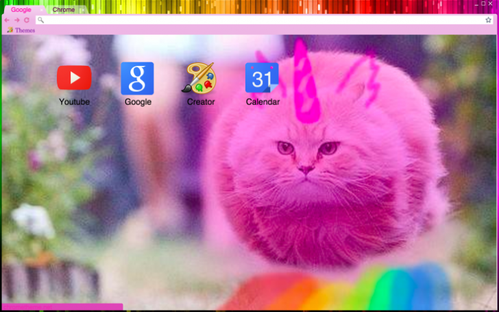 Pink Fluffy Unicorns Dancing on Rainbows Chrome Theme - ThemeBeta