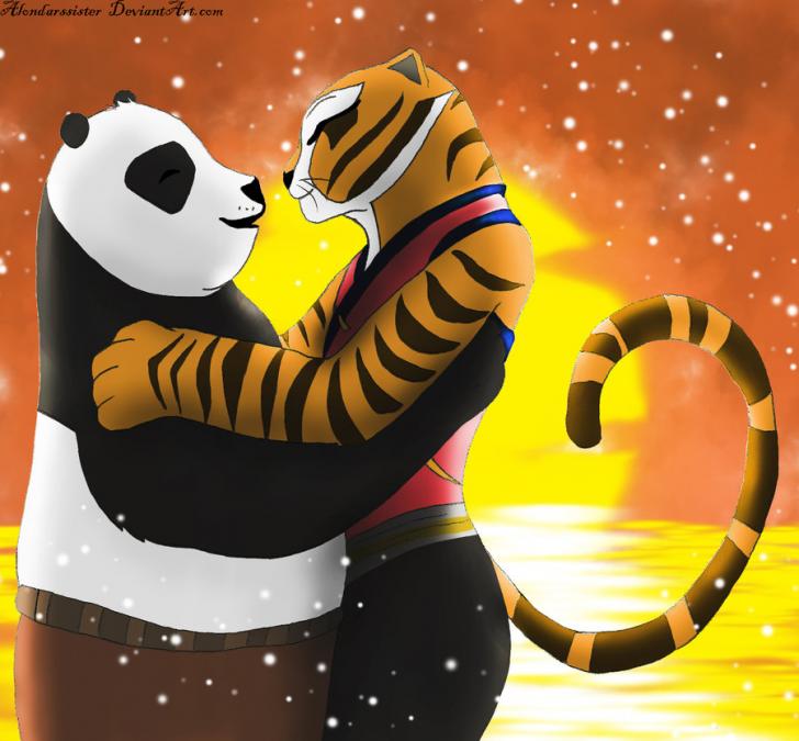 kung fu panda tigress and tai lung kiss