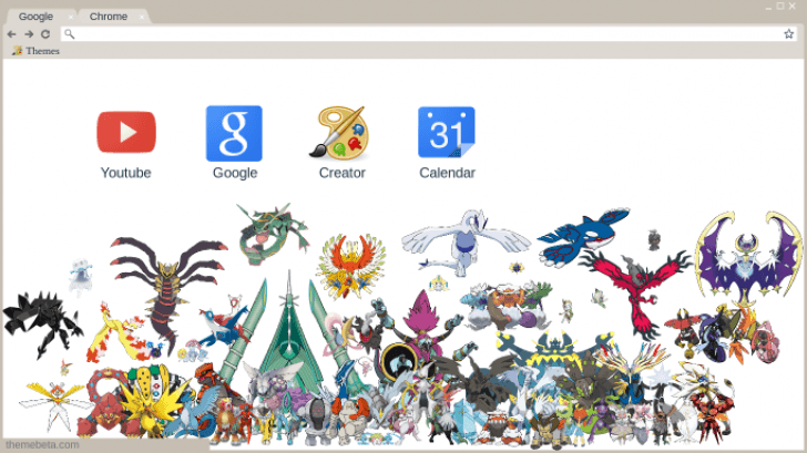 All Legendary And Mythical Pokemon Chrome Theme Themebeta