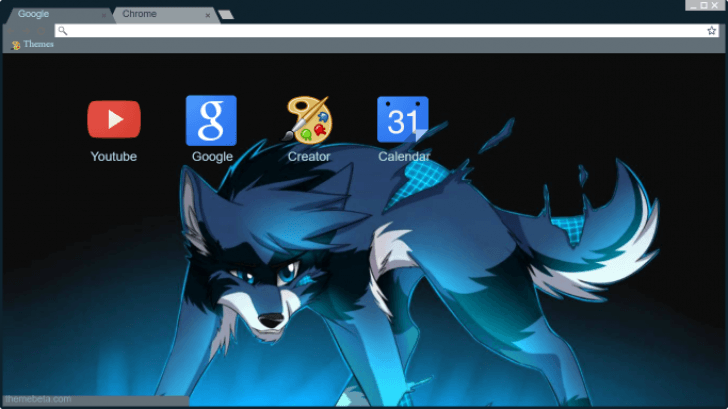 Anime Blue Wolf Chrome Theme - ThemeBeta
