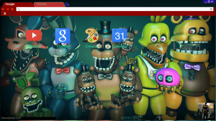 FNAF 4 Secret Nightmare Animatronic Chrome Theme - ThemeBeta