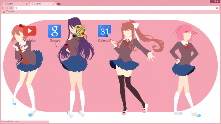 Doki Doki Exit Music Chrome Theme - ThemeBeta