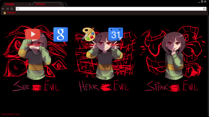 Chara Undertale Evil Chrome Theme Themebeta