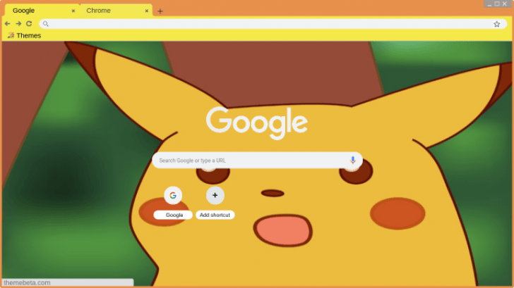 Surprised Pikachu Chrome Theme Themebeta