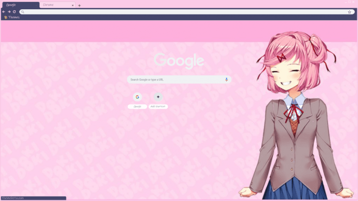 Pink Anime Girl Wallpaper Google Chrome Theme Chrome Theme Themebeta