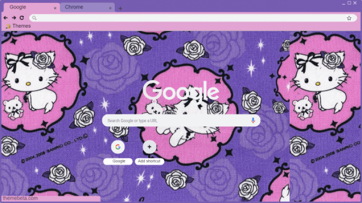 Pink And Purple Hello Kitty ~ Chrome Theme Themebeta
