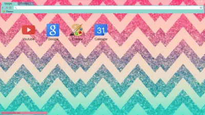 Pink & Blue Glitter Chevron