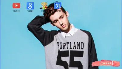 Troye Sivan or trxye whatever & blue clouds / pink clouds