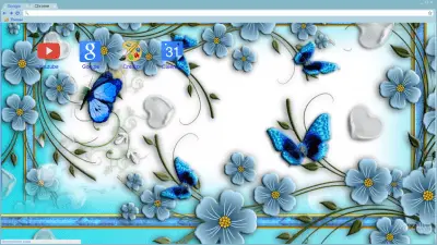 Blue Butterfly Flower Theme