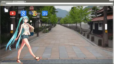 hatsune miku taking a walking