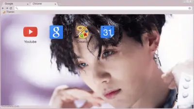 SUGA WITH CURLY HAIR [BTS Theme Google Chrome]