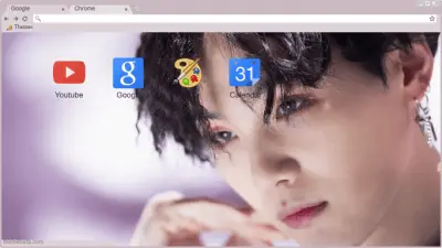 SUGA WITH CURLY HAIR (ZOOM) [BTS Theme Google Chrome]