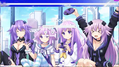 Purple heart, Nepgear, and both Neptunes