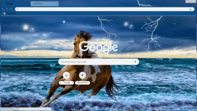 Horse Running Along the Stormy Sea