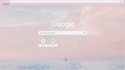 Pastel Sea and Sailboat