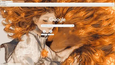 Girl and lion 1920x1080