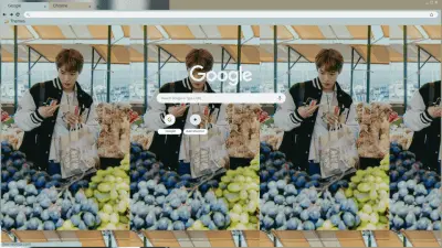 Doyoung at the fruit market