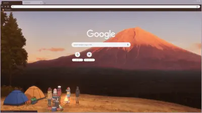 Mount Fuji anime camping Googlr Chrome theme