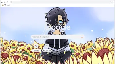 Zane in a flower field